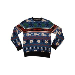 RIPNDIP Lord Nermal Graphic Knit Sweater Streetwear Men's L